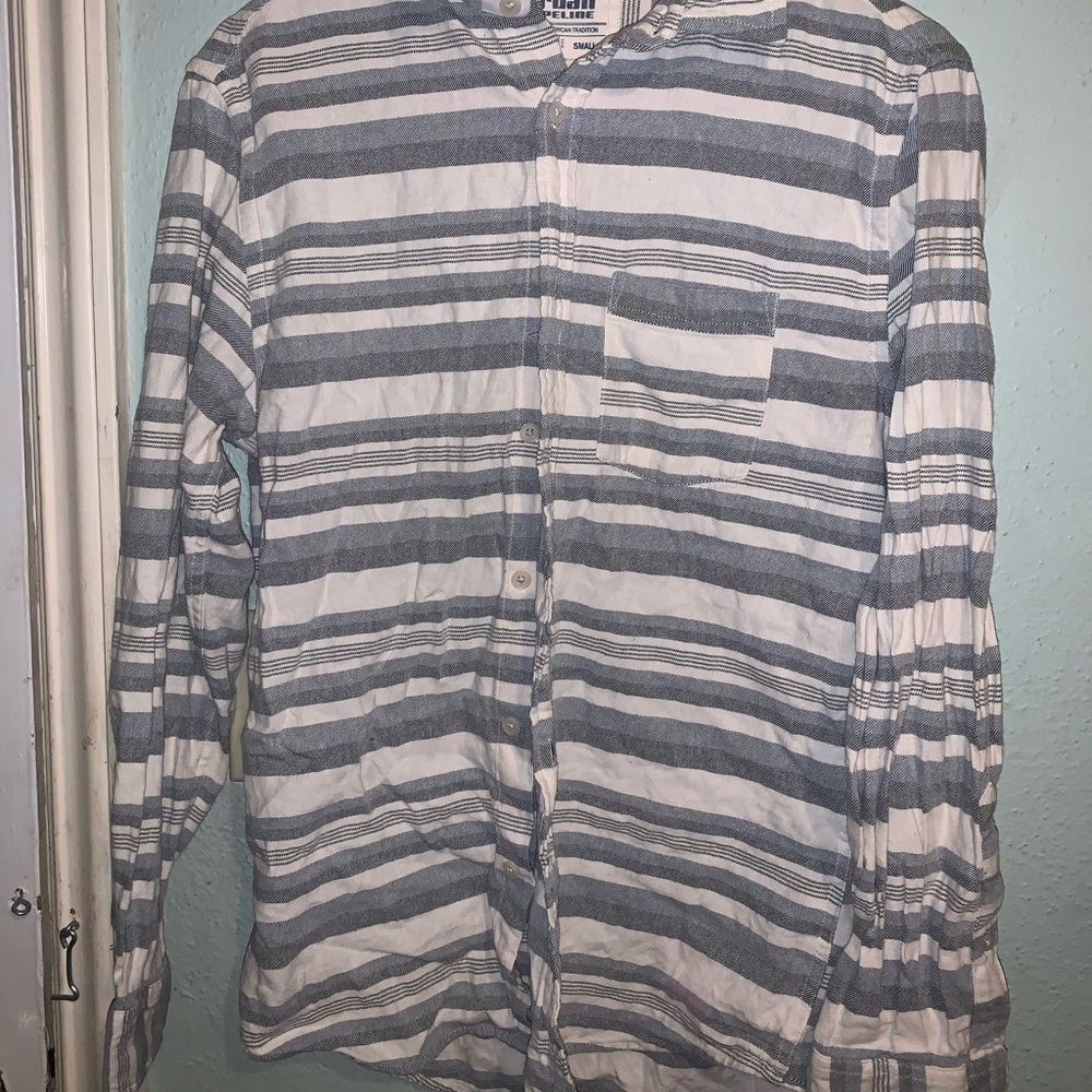 GRAY & WHITE MENS FLANNEL